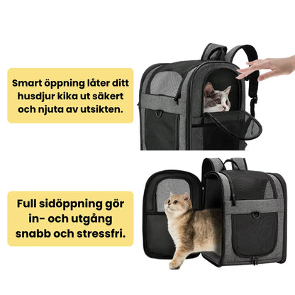 PetPacker Ryggsäck Smart öppning låter ditt husdjur kika ut säkert och njuta av utsikten. - Djurslottet