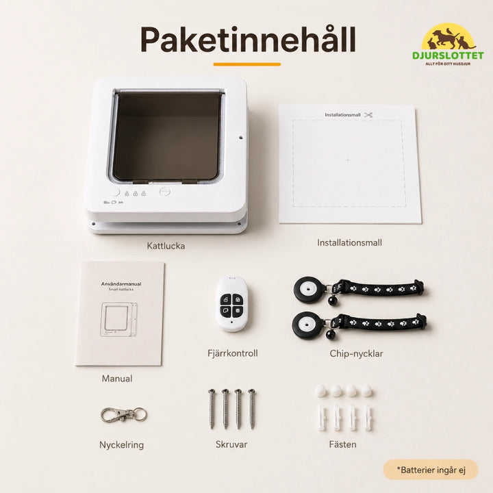PetVent Kattlucka med RFID Paketinnehåll -Djurslottet