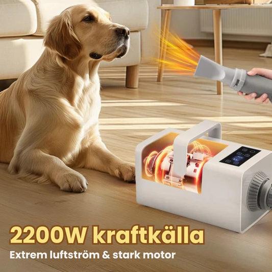 Petdryer Hårfön för husdjur Extrem luftström & stark motor -Djurslottet