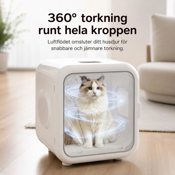 Petdryer Automatisk Hårfön för husdjur 360° torkning runt hela kroppen - Djurslottet
