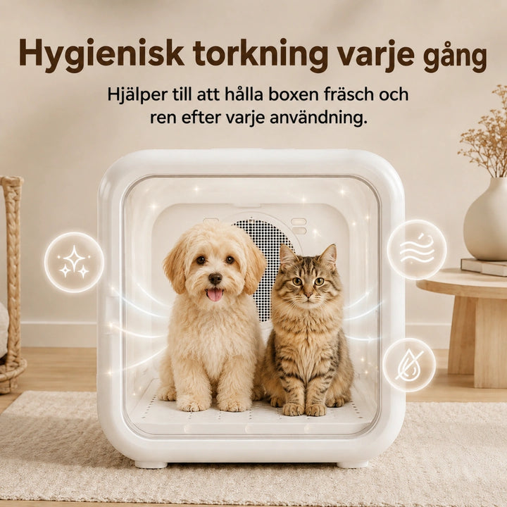 Petdryer Automatisk Hårfön för husdjur Hygienisk torkning varje gång - Djurslottet