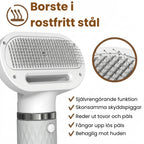Petdryer Gloss Pälsfön borste i rostfritt stål - Djurslottet