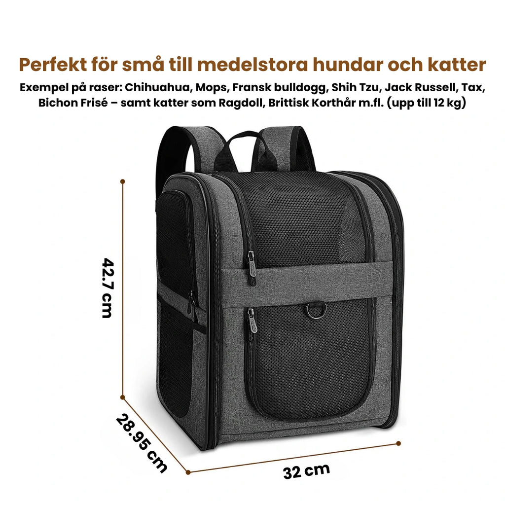 PetPacker Ryggsäck storlek - Perfekt för små till medelstora hundar och katter - Djurslottet