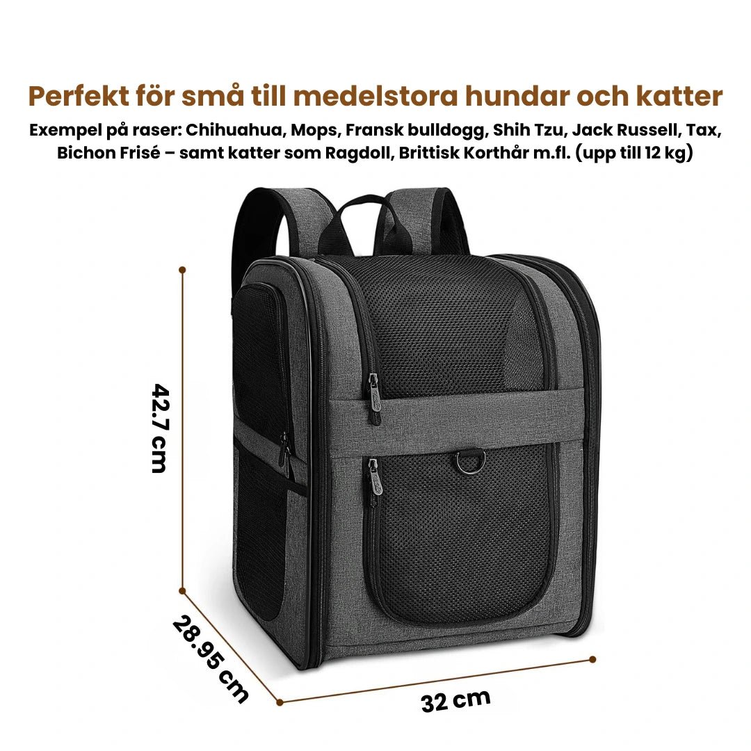 PetPacker Ryggsäck storlek - Perfekt för små till medelstora hundar och katter - Djurslottet