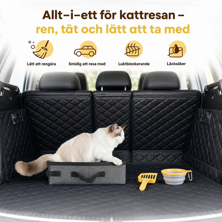 Portabel kattlåda Allt-i-ett kattlåda för resan – ren, tät & lätt att ta med -Djurslottet
