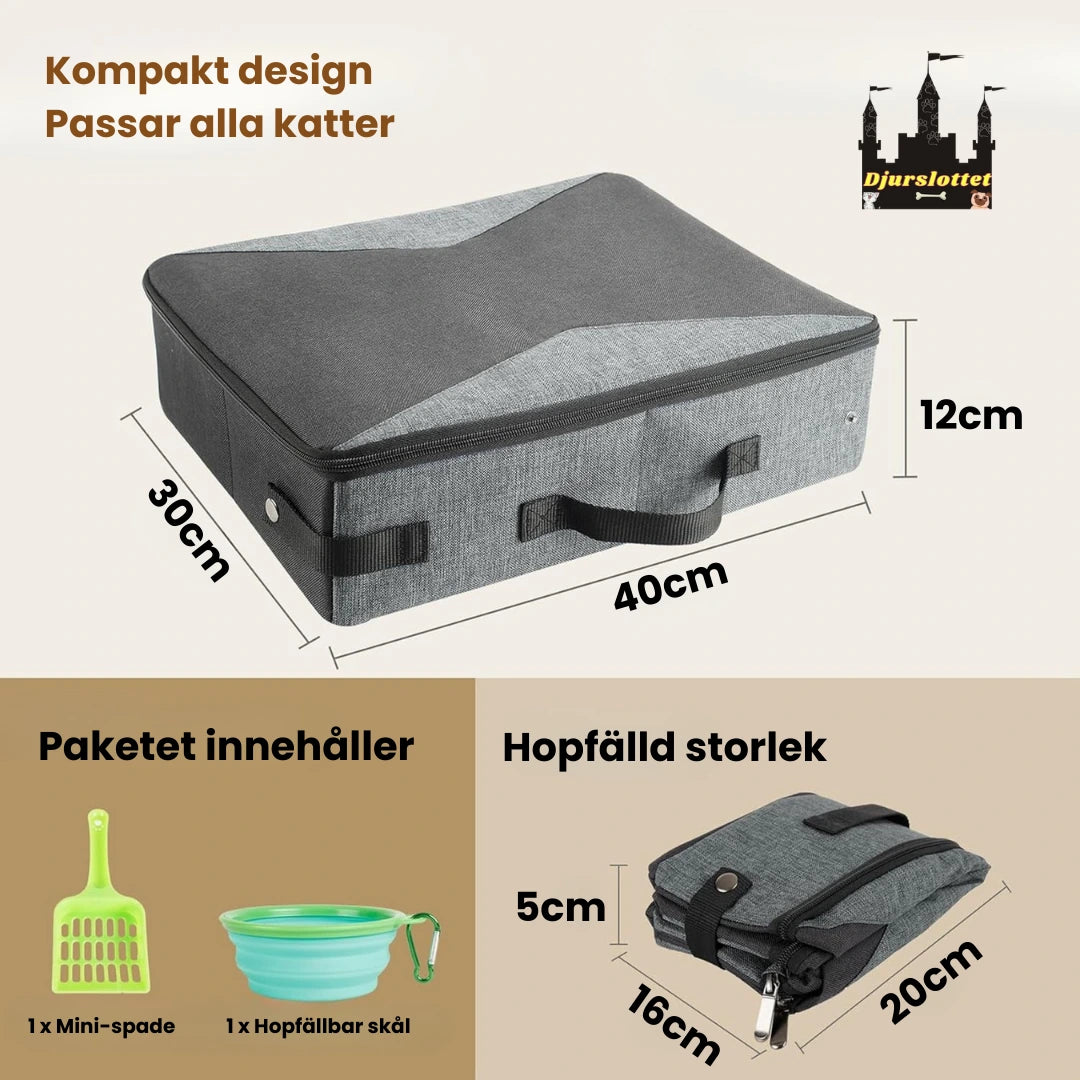 Portabel kattlåda Kompakt design 
perfekt för små och medelstora katter - Djurslottet