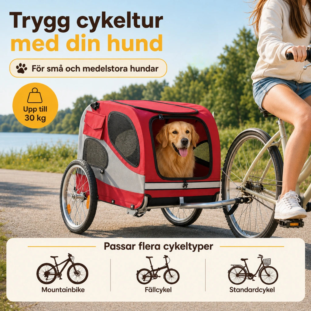 Premium Cykelkärra för Hund - Djurslottet