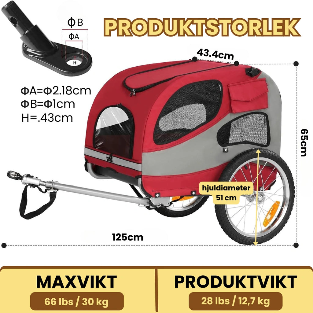 ProducktStorlek av Hundvagn för Cykel-Djurslottet
