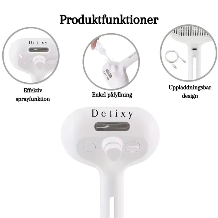 Produktfunktioner av Detixy ångborste - Djurslottet