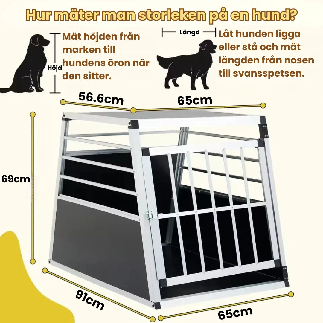 Produktstorlek av Aluminium Hundbur för bil -Djurslottet