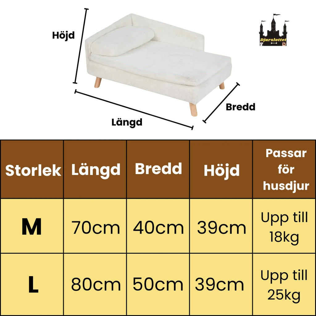 Produktstorlek av ComfyPaws djurbädd på ben - Djurslottet
