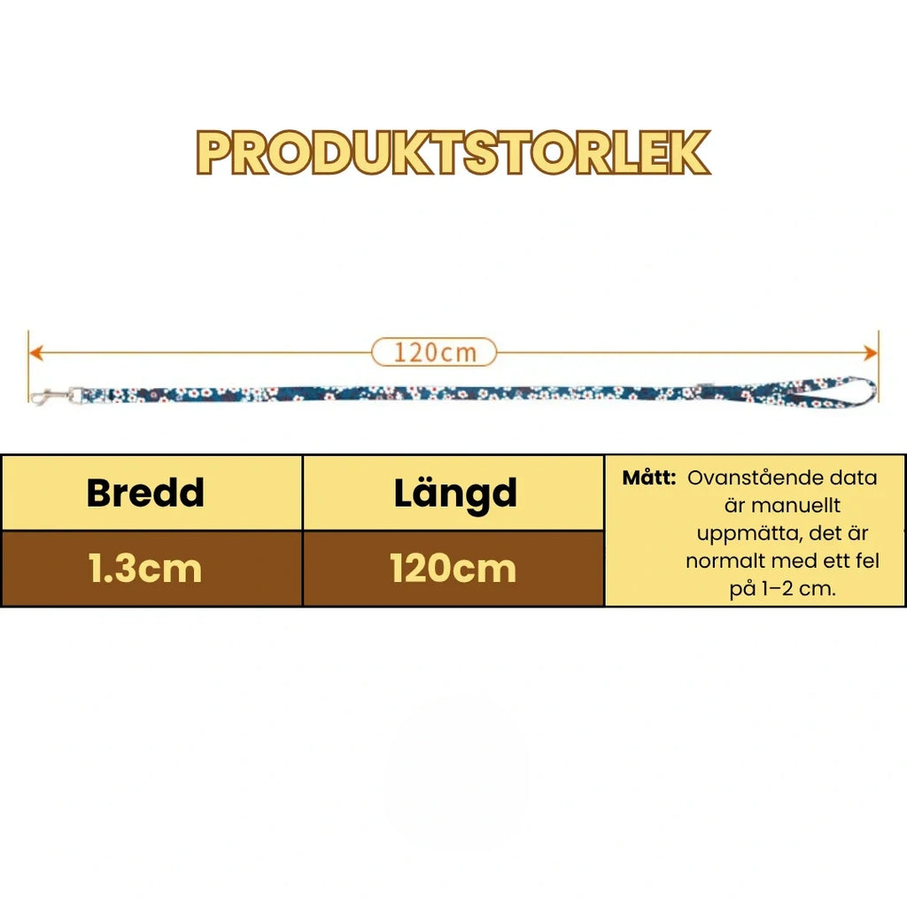 Produktstorlek av Reflexfit Blommönstrad  Koppel Djurslottet