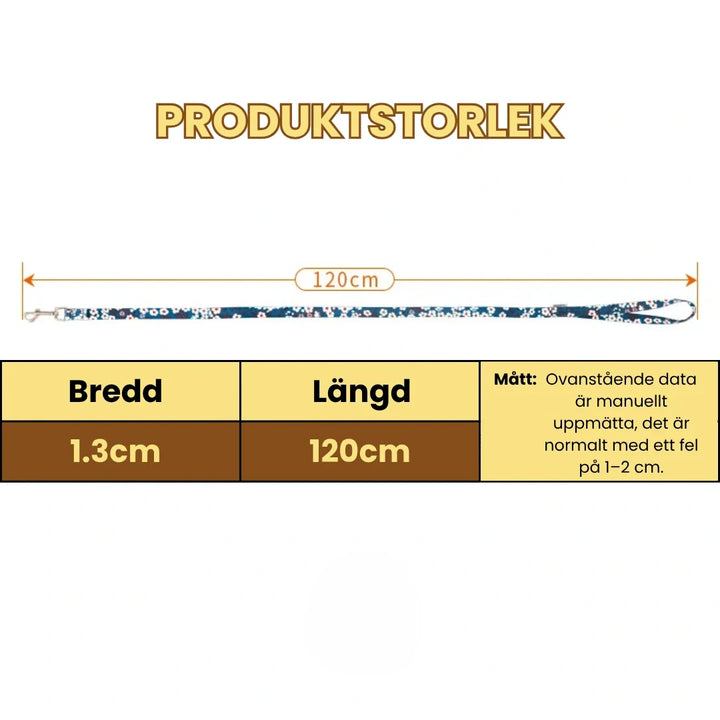 Produktstorlek av Reflexfit Blommönstrad  Koppel Djurslottet