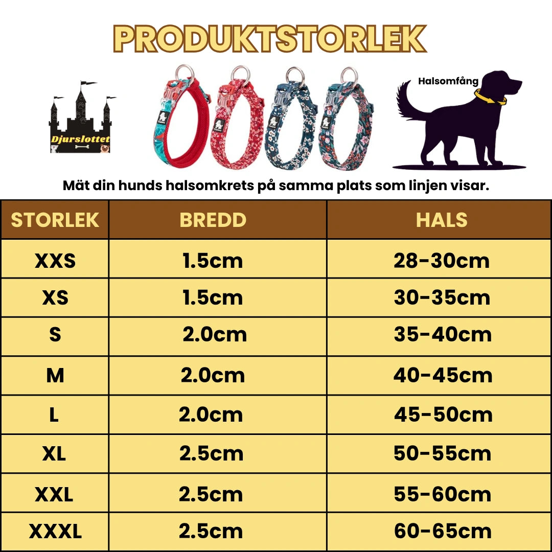 Produktstorlek av Reflexfit Blommönstrat Hundhalsband - Djurslottet