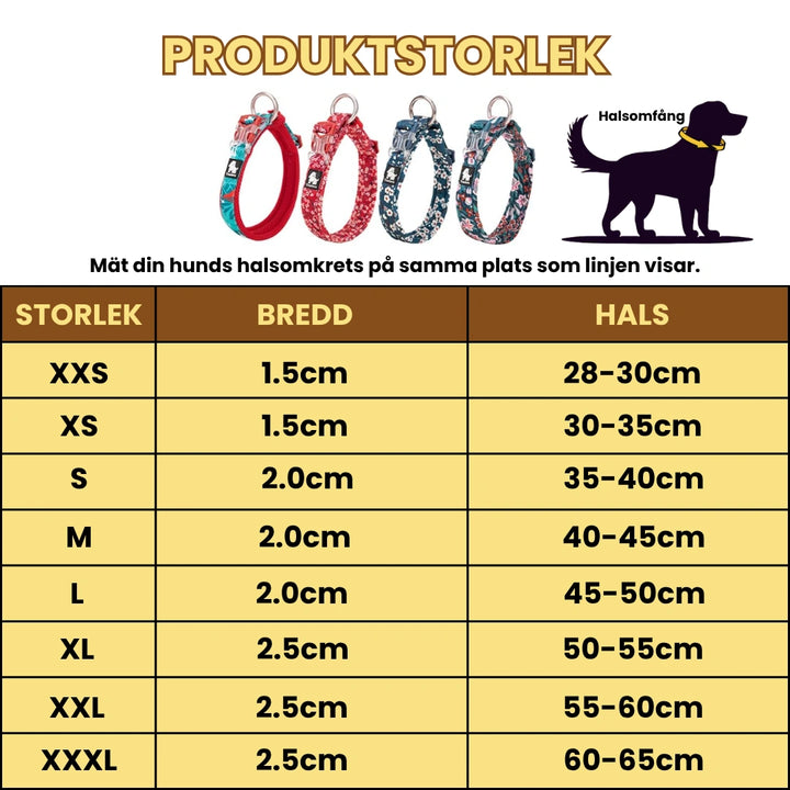 Produktstorlek av Reflexfit Blommönstrat Hundhalsband Djurslottet