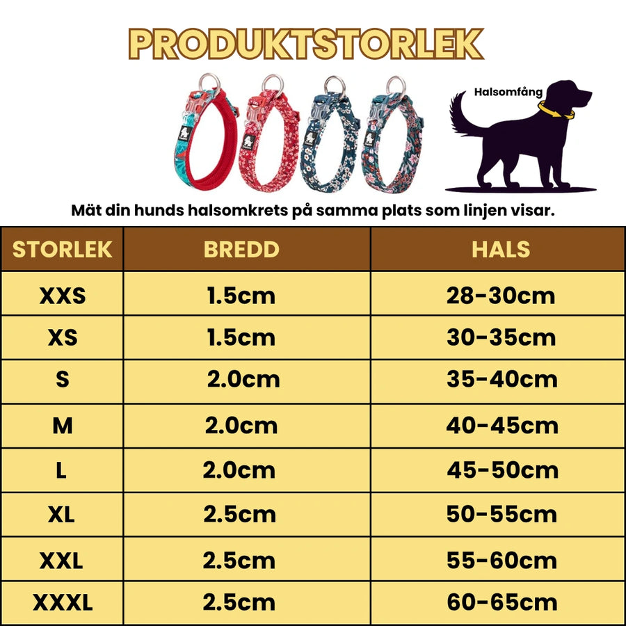 Produktstorlek av Reflexfit Blommönstrat Hundhalsband Djurslottet