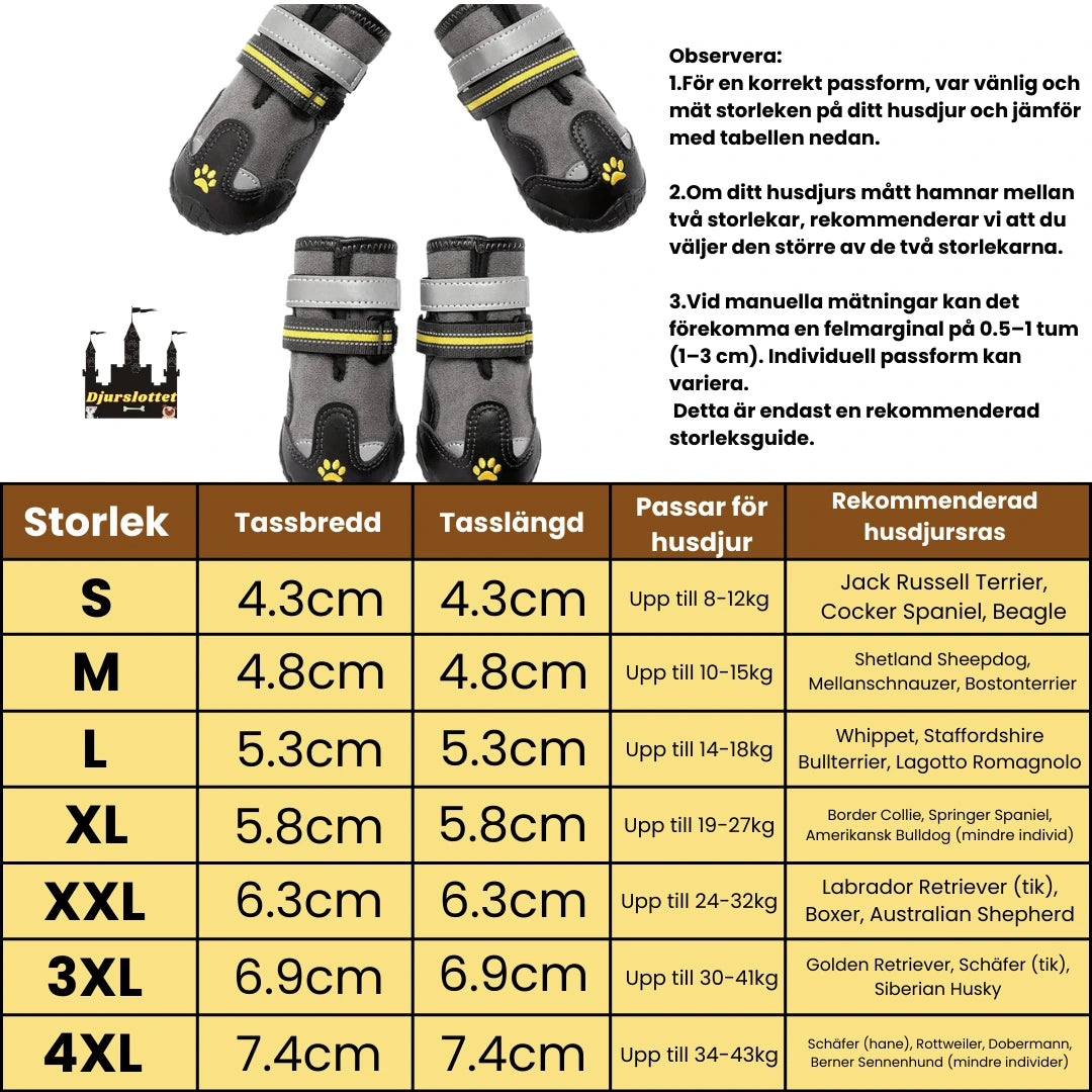 Produktstorlek av SnowGrip Vattentäta Hundskor (Reflekterande) - Djurslottet