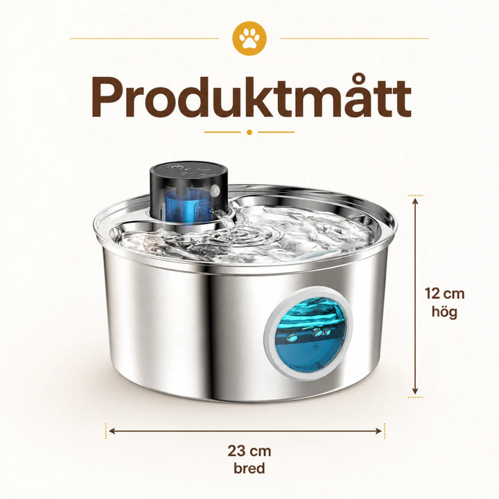 Produktstorlek av Trådlös Vattenfontän Rostfri Djurslottet