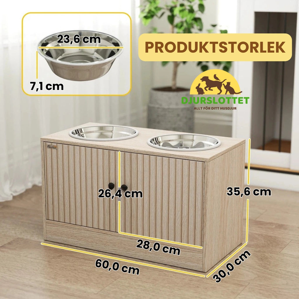 Produktstorlek av Upphöjd Matskål Hund med Förvaring - Djurslottet