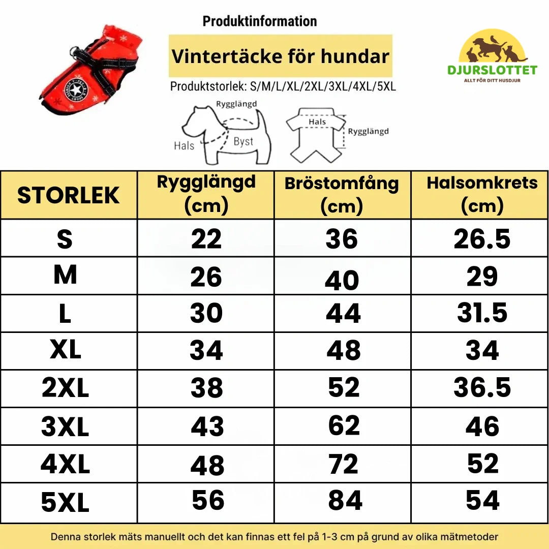 Produktstorlek av Vintertäcke till hundar -Djurslottet