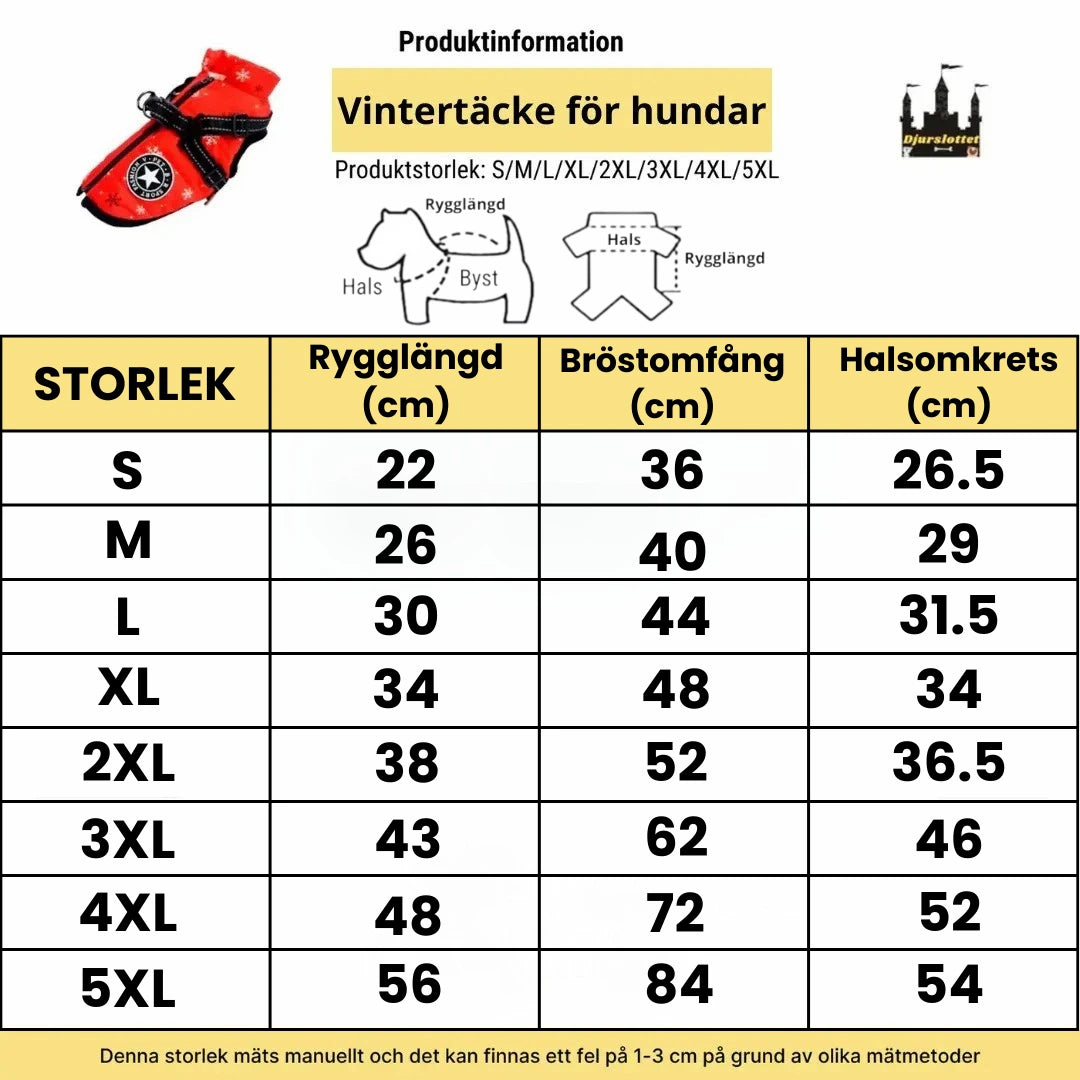 Produktstorlek av Vintertäcke till hundar - Djurslottet