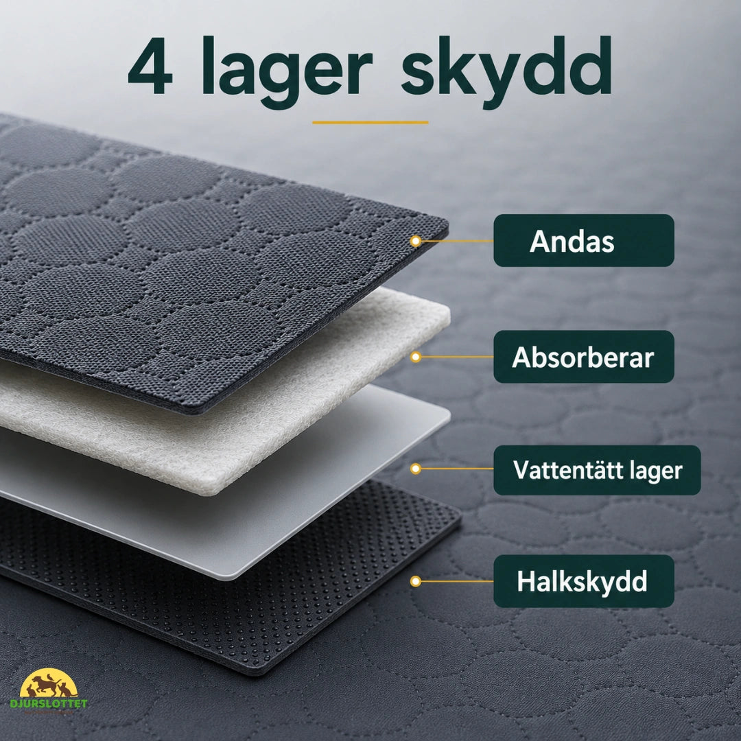 PupClean Tvättbar Valpmatta 4 lager skydd - Djurslottet