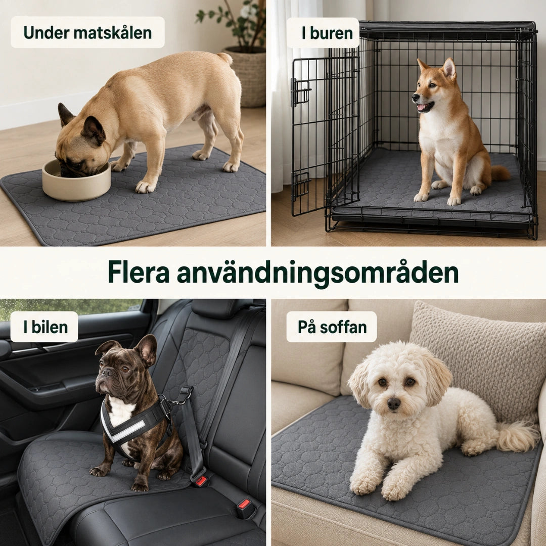PupClean Tvättbar Valpmatta under matskalen - Djurslottet