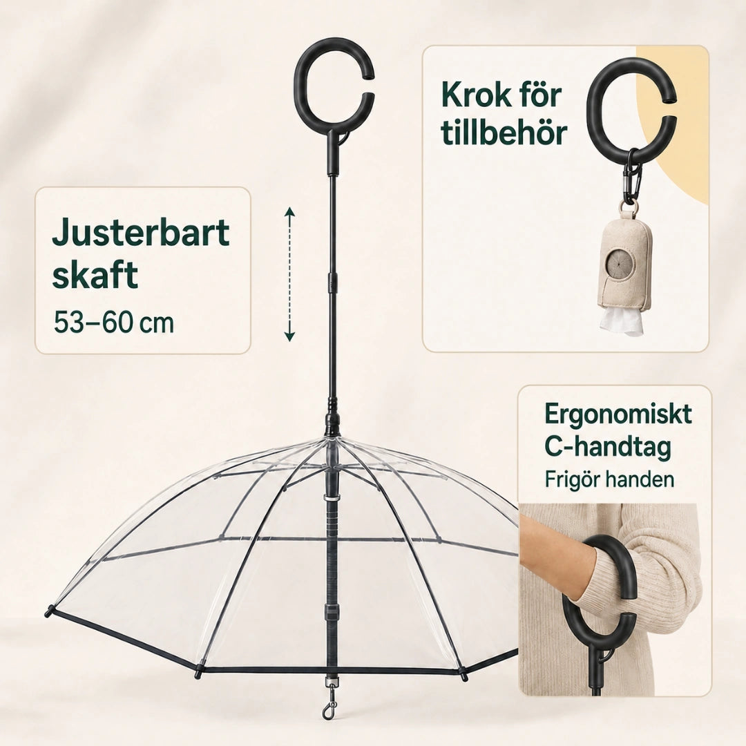 RainPaw Hundparaply Med Koppel skaft - Djurslottet
