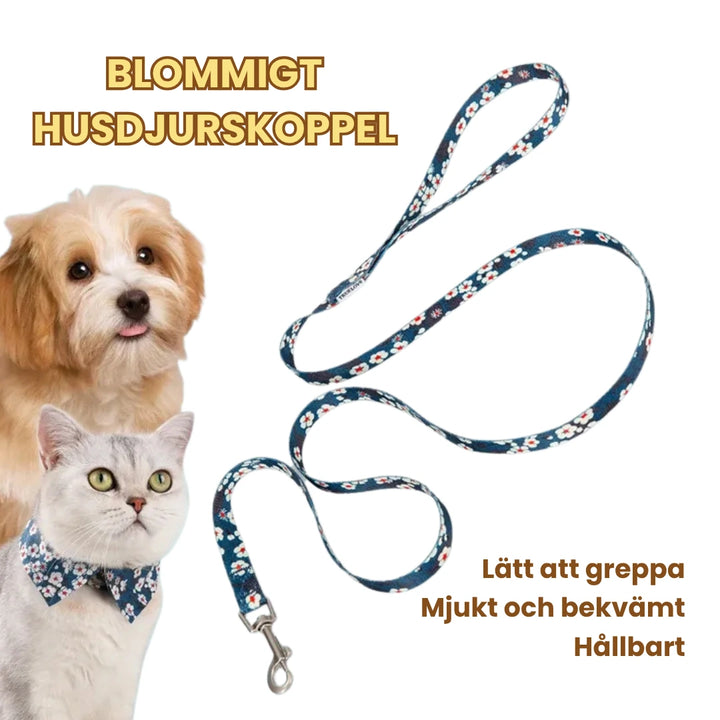 Reflexfit Blommönstrad  Koppel - Djurslottet