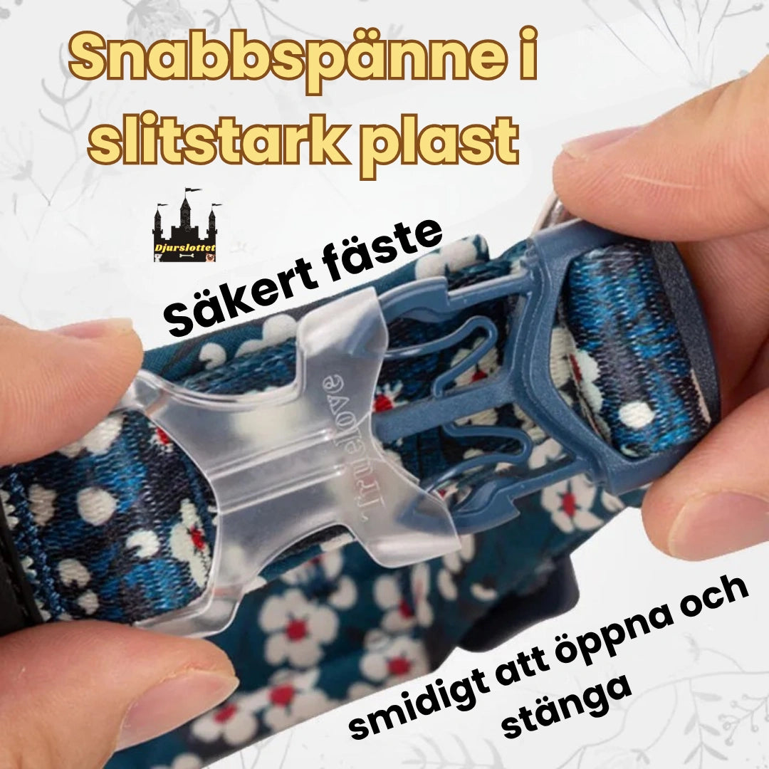 Reflexfit Blommönstrat Hundhalsband Snabbspänne i slitstark plast - Djurslottet