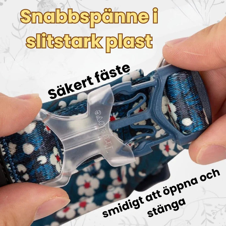 Reflexfit Blommönstrat Hundhalsband Snabbspänne i slitstark plast Djurslottet