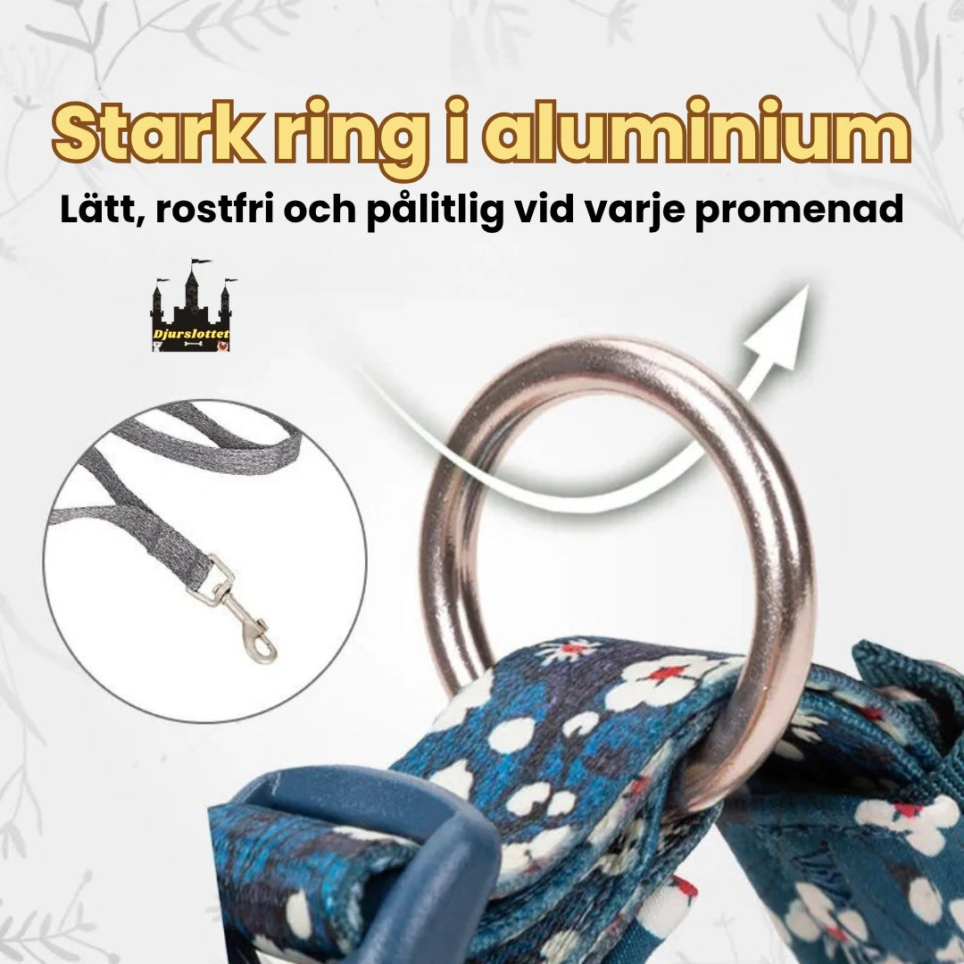 Reflexfit Blommönstrat Hundhalsband Stark ring i aluminium - Djurslottet