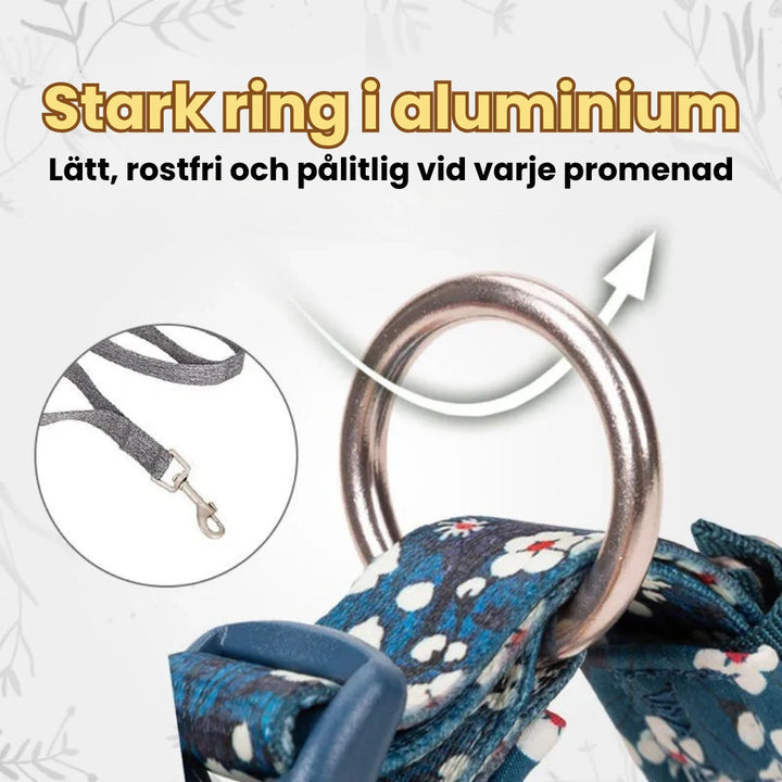 Reflexfit Blommönstrat Hundhalsband Stark ring i aluminium Djurslottet