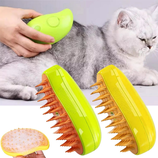 Cat Steam Brush Steamy Dog Brush 3 in 1 Electric Spray Cat Hair Brushes for Massage Pet Grooming Comb Hair Removal Combs - Djurslottet