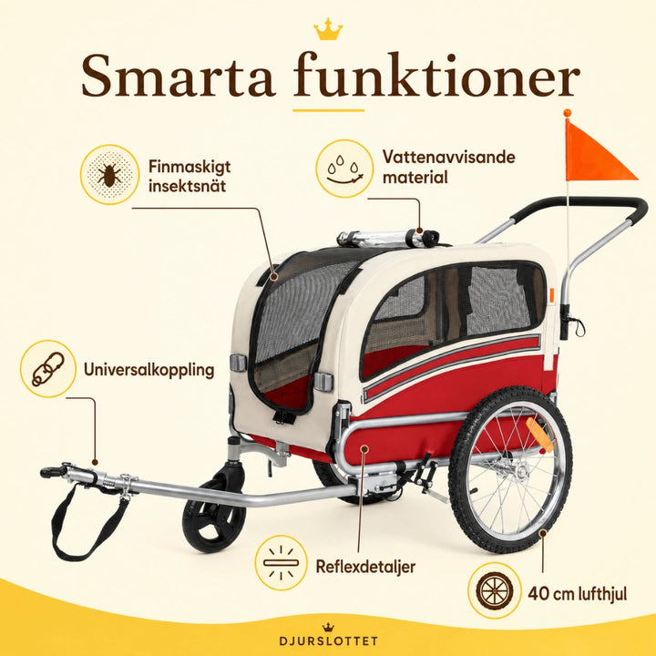 SEPNINE Cykelvagn 2 i 1 för Hund smarta funktioner - Djurslottet