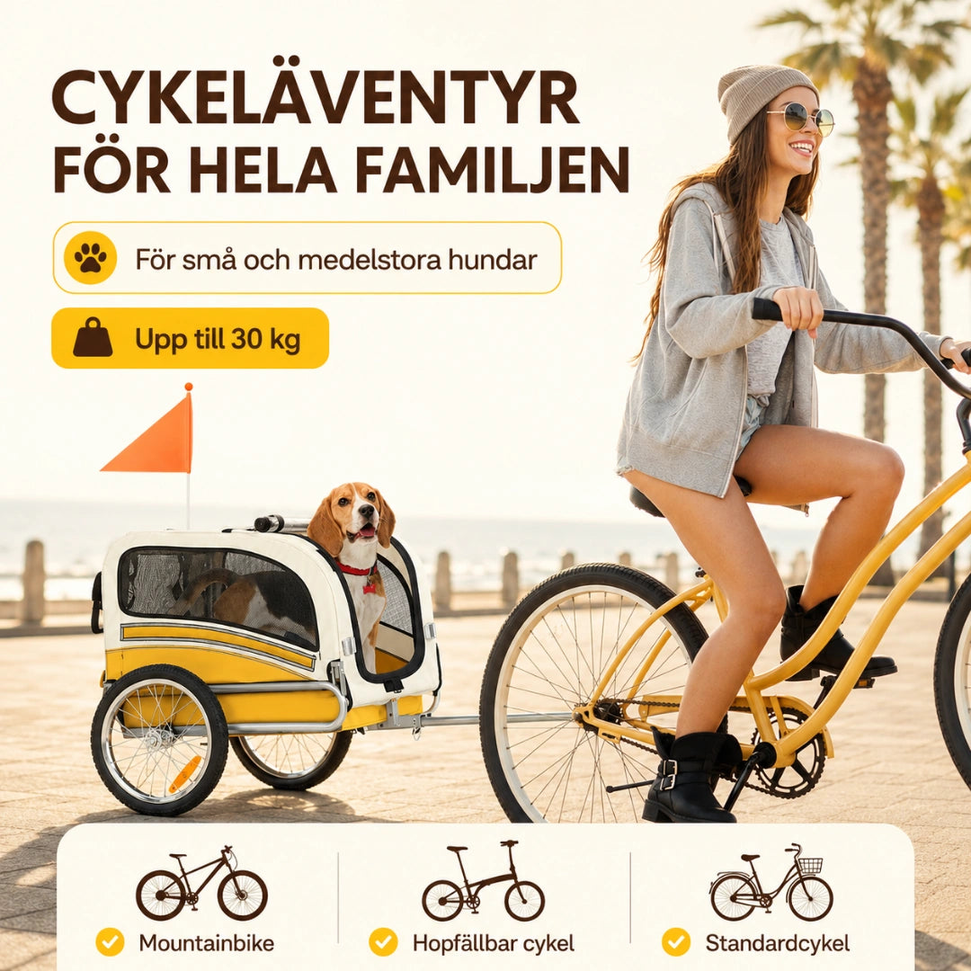 SEPNINE Cykelvagn 2 i 1 för Hund upp till 30kg - Djurslottet
