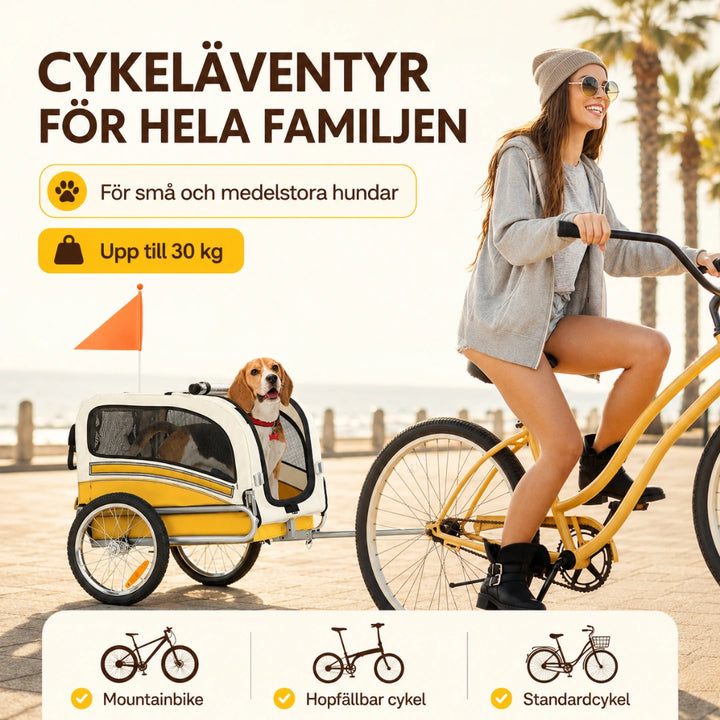 SEPNINE Cykelvagn 2 i 1 för Hund upp till 30kg - Djurslottet