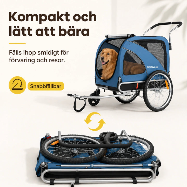SEPNINE Cykelvagn XL hopfällbar kompakt - Djurslottet
