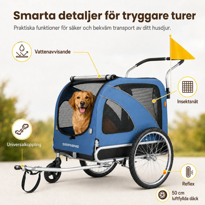 SEPNINE Cykelvagn XL smarta detaljer - Djurslottet