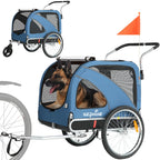 SEPNINE Cykelvagn XL 2 i 1 för Stor Hund blå - Djurslottet