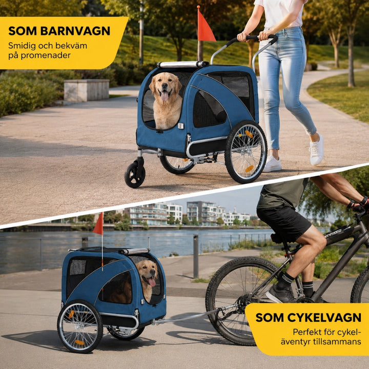 SEPNINE Cykelvagn XL 2 i 1 för Stor Hund livsstil - Djurslottet