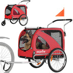 SEPNINE Cykelvagn XL 2 i 1 för Stor Hund röd - Djurslottet