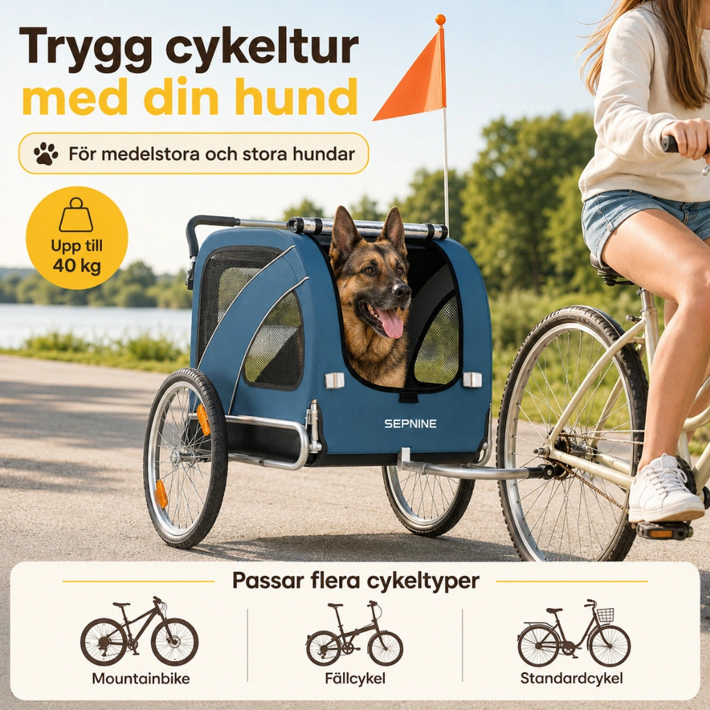 SEPNINE Cykelvagn XL trygg cykeltur med hund - Djurslottet