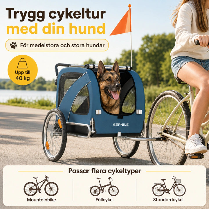 SEPNINE Cykelvagn XL trygg cykeltur med hund - Djurslottet