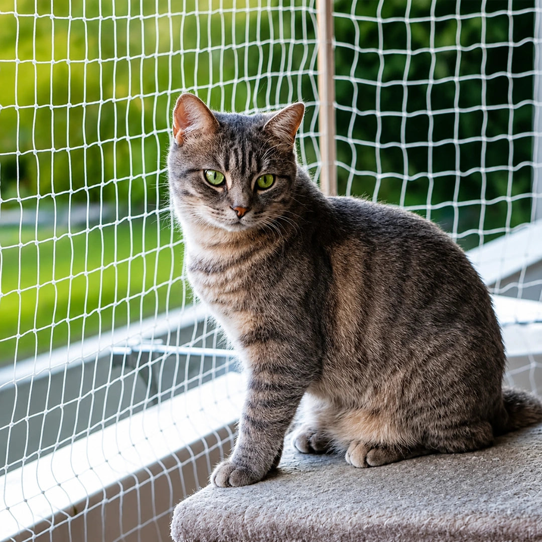 SafeGuard transparent kattnät som skyddar katten - Djurslottet