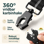 SafePaw Antiryckkoppel med Bilbältesfäste 360 vridbar karbinhake - Djurslottet