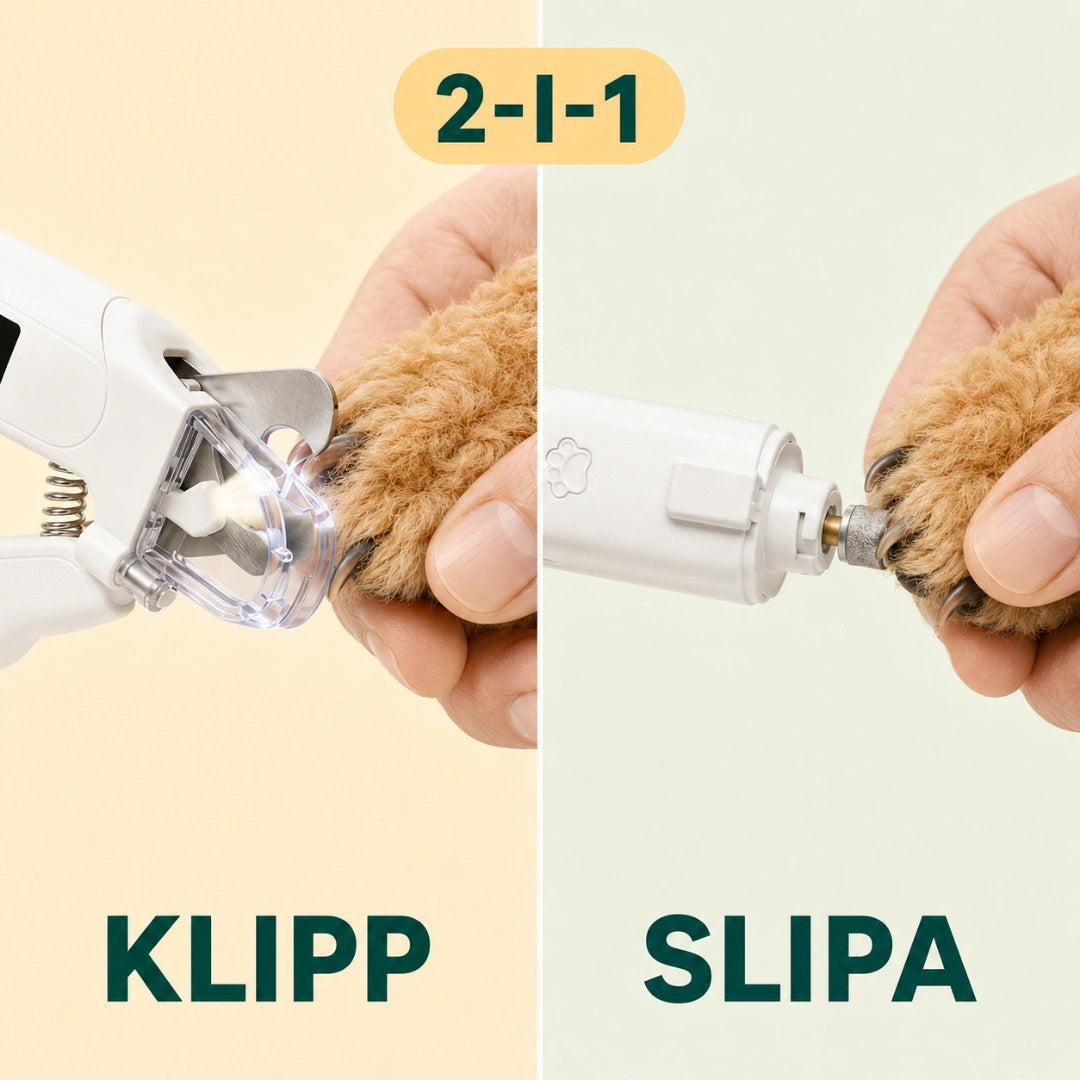 Silvetti Kloklippare 2-i-1 med Kloslip och LED