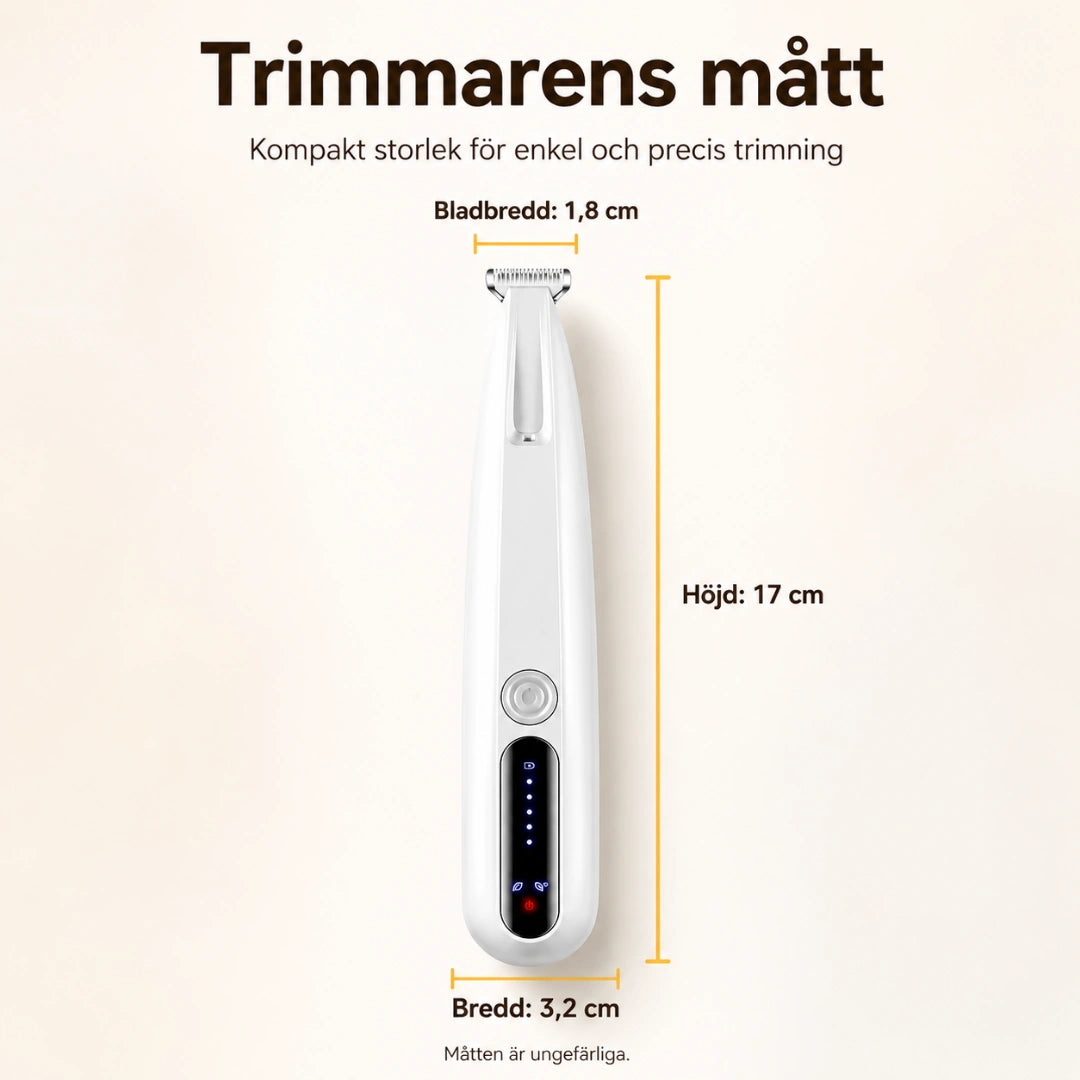 Silvetti Tasstrimmer Pro storlek och mått - Djurslottet