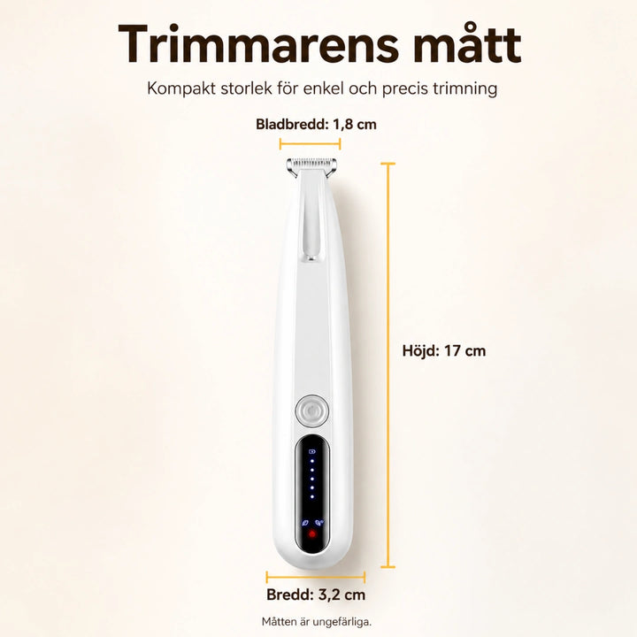 Silvetti Tasstrimmer Pro storlek och mått - Djurslottet