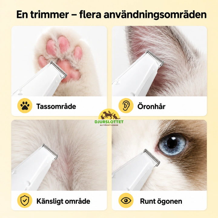 Silvetti Tasstrimmer med dammsugare En trimmer flera användningsområden -Djurslottet